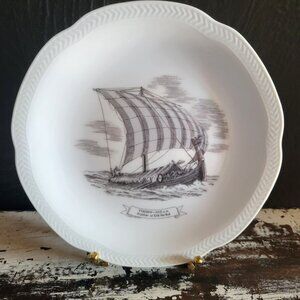 Vtg Home Line Nautical Ship Plate Viking Ship Prakkar of Erik the Red 100 A.D.